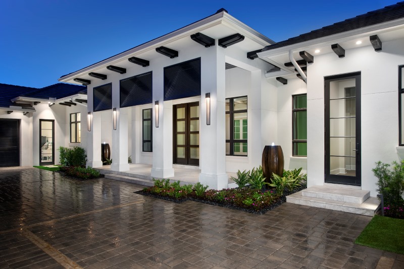 Architectural lighting on home in Bonita Bay.