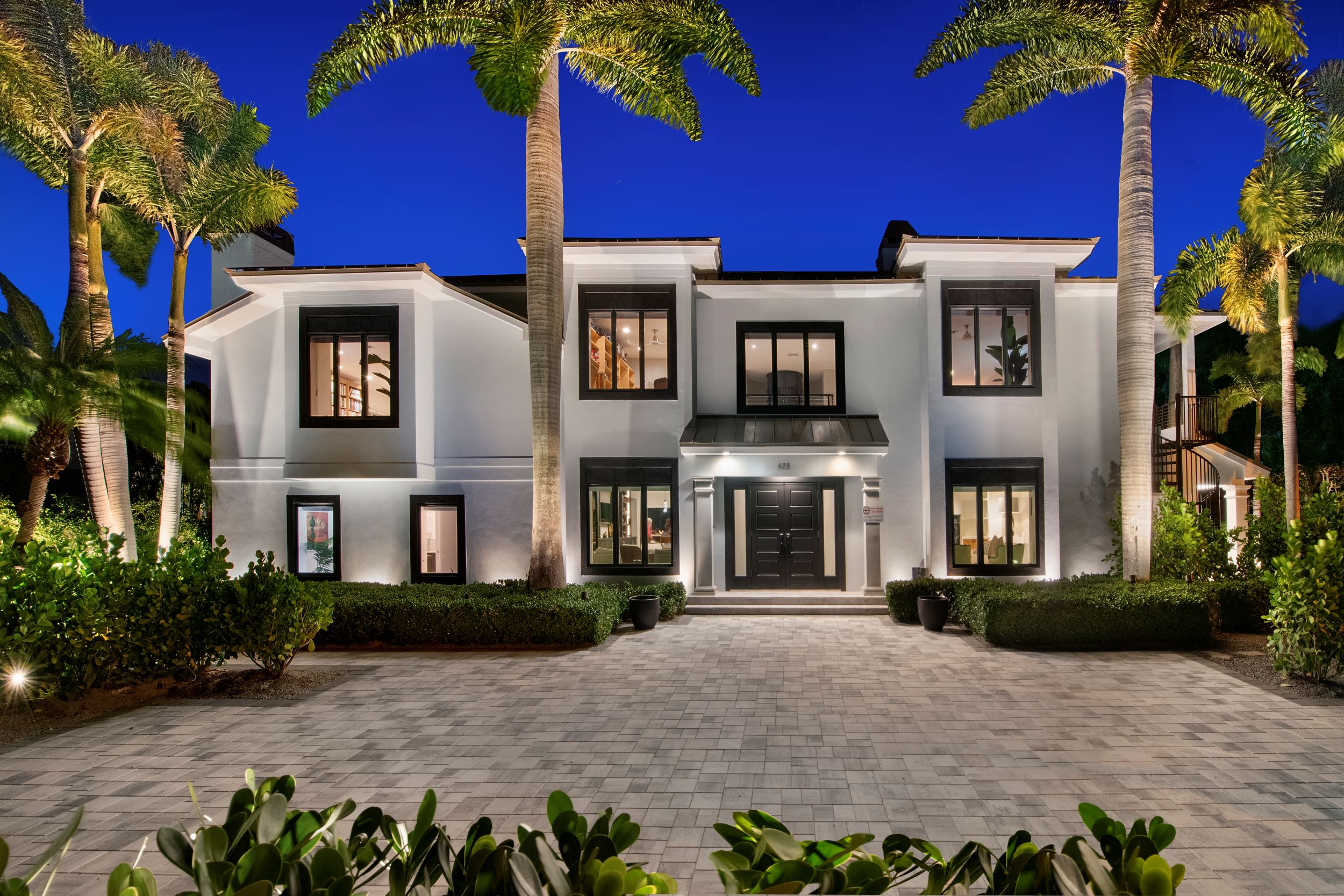 Architectural up-lighting luxury home in Naples, Florida