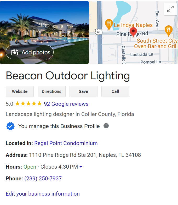 Screen shot of landscape lighting reviews.