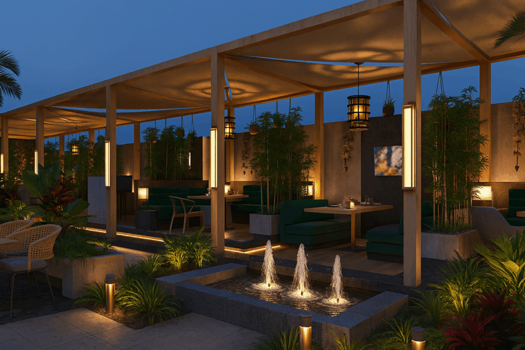 Restaurant Landscape Lighting